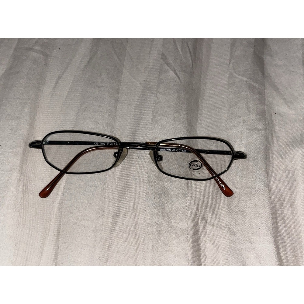 CE-TRU 1405 Brown Oval New Rare 46-20-135 Metal‎ Full Rim Eyeglasses Frame